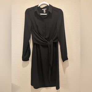 H&M Women's Black Wrap Tie Front Dress